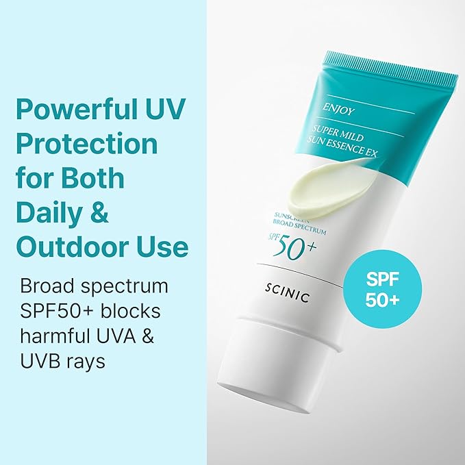 SCINIC Enjoy Super Mild Sun Essence EX 1.69 fl oz(50ml) SPF 50+ | Lightweight, Fast-Absorbing, Hydrating Sunscreen | Korean Skincare