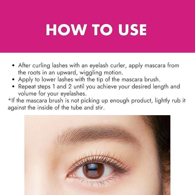 HEROINE MAKE by KISSME Tubing Mascara Waterproof & Long-lasting, Waterproof Mascara Black for Lengthening & Curl with Curvy Brush Advanced Film, 4 Natural Serums for Sensitive Skin, Made in Japan 1 EA