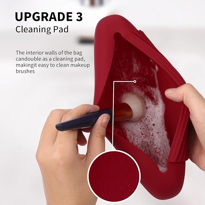 Silicone makeup brush holder travel