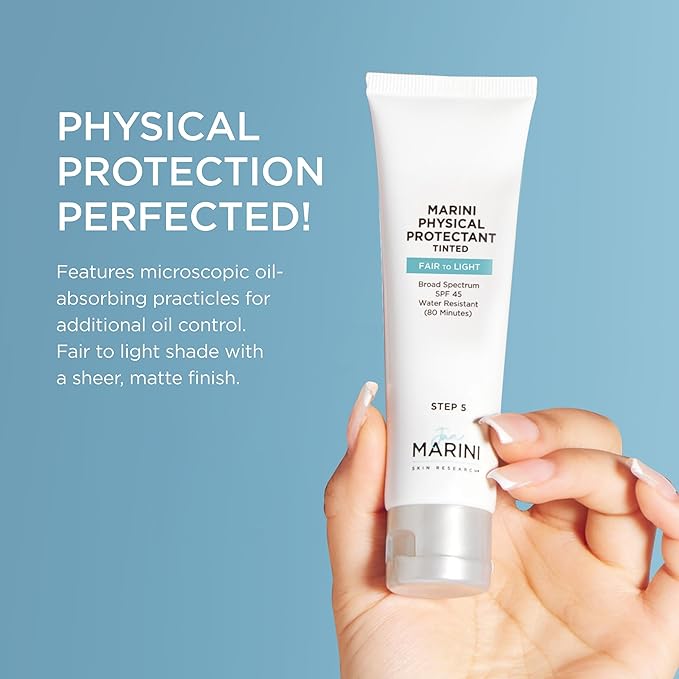 Jan Marini Skin Research Physical Protectant Tinted SPF 45 - Daily Face Protectant Product - Tinted SPF Facial Sunscreen - Sunscreen Aids Against Visible Wrinkles - Fair to Light Skin Tones - 2 oz