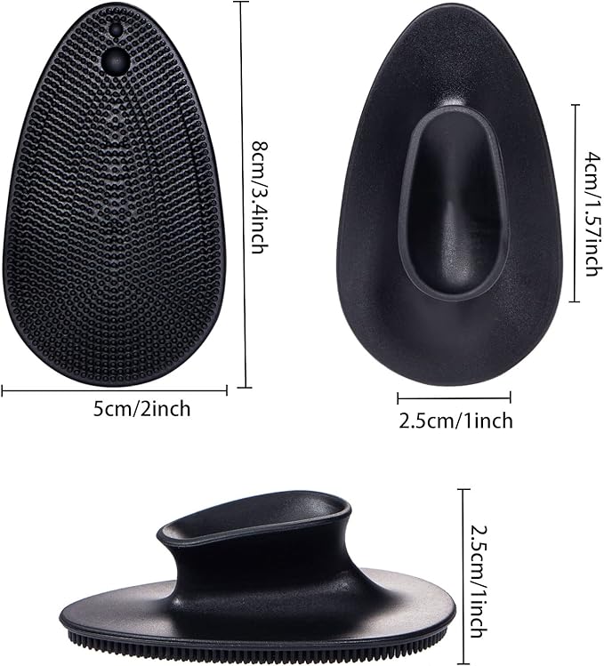 4 Pack Silicone Face Scrubber, Beomeen Facial Cleansing Brush Soft Silicone Facial Exfoliation and Massage Brush Blackhead Scrubber for Men and Women (Black)