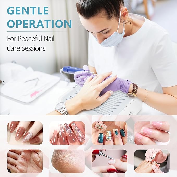 LIONVISON Nail Dust Collector For Salons: Manicure Pedicure Tool for Beginners DIY Nail Tech - Reusable Filter Fan Dust Suction Machine For Home