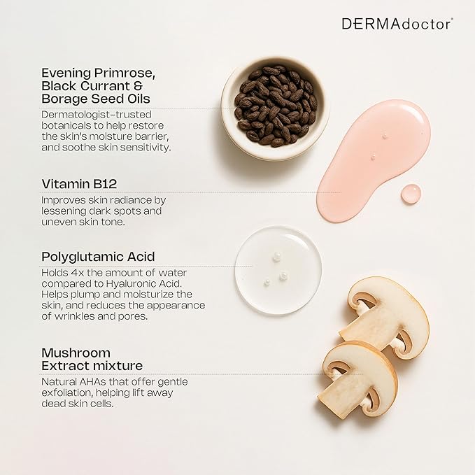 DERMAdoctor Calm Cool + Corrected Dermatologist Formulated Bakuchiol Retinol Alternative Serum for Sensitive Skin; Anti Aging Serum for Fine Lines, Wrinkles, Brightening and Pore Minimizing - 1.01 oz