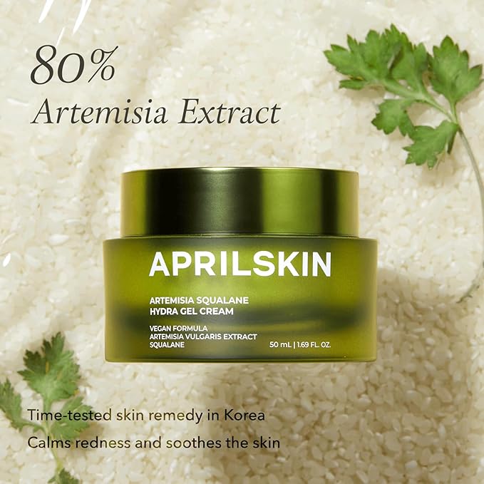 APRILSKIN Artemisia Squalane Hydra Gel Cream | Dry, Sensitive, Acne-Prone Skin | Vegan, Cruelty Free, Low pH, Soothing & Firming up | 50 ml | No sulfates and Artificial Fragrance