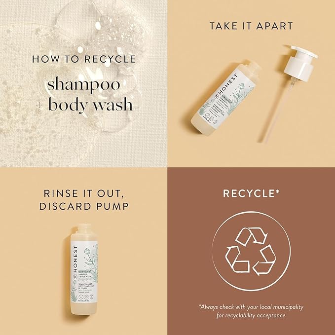 The Honest Company 2-in-1 Cleansing Shampoo + Body Wash for Sensitive Skin | Gentle for Baby | Naturally Derived, Tear-free, Hypoallergenic | Fragrance Free, 18 fl oz