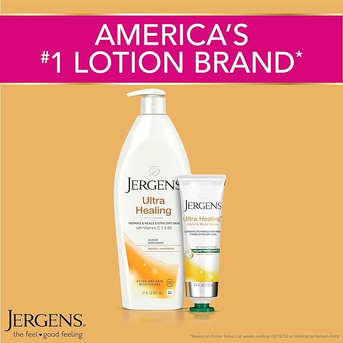 Jergens Ultra Healing Dry Skin Moisturizer, Travel Size Body and Hand Lotion, 1 Oz (Pack of 24)