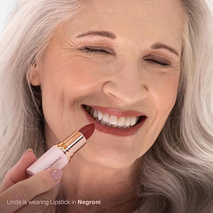 Mineral Fusion Long-Lasting Lipstick, Vivid & Smudge-Free Lip Color with Avocado Oil, Cocoa Seed Butter, Free of FD&C Dyes, Paraben and Gluten, Negroni