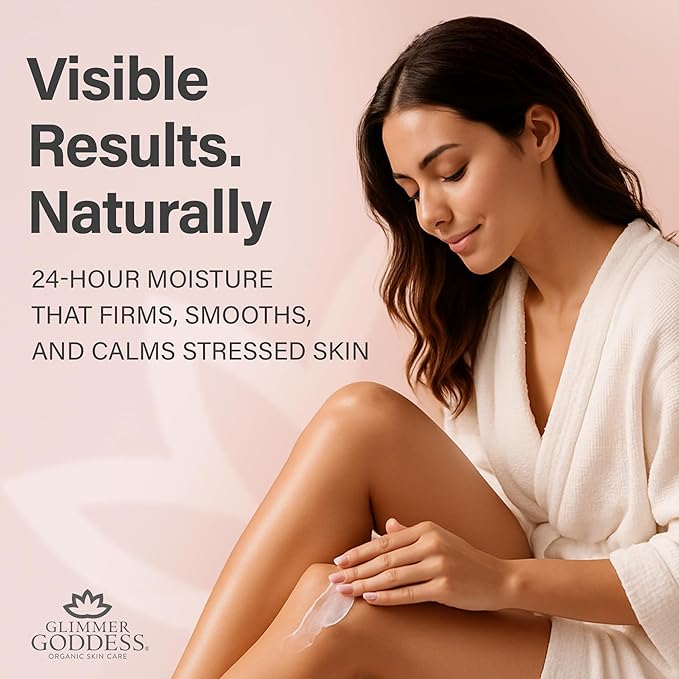 Glimmer Goddess Organic Whipped Body Butter for Women - Moisturizer Cream with Shea & Cocoa Butter, Almonds & Coconut Oil - Cinnamon Apple Spice, 8oz