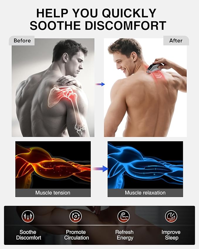 kensen Heated Muscle Scraper Tool - 2025 New Electric Fascial Knife for Deep Tissue Massage with Light-Care 4 Modes 3 Heating 3 Vibration for Athletes Workers Soothing Whole Body Gua Sha Tool Gift