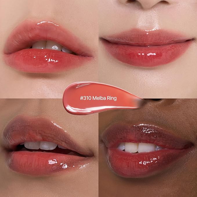 Laka Jelling Nude Gloss, 4.5g/0.15oz, Sheer Hydrating Lip Oil with No Stain, Non-Sticky, Nourishing Gloss for a Fresh, Glowy Look, Vegan, Clean Beauty Makeup, K-Beauty (#310 Melba Ring)