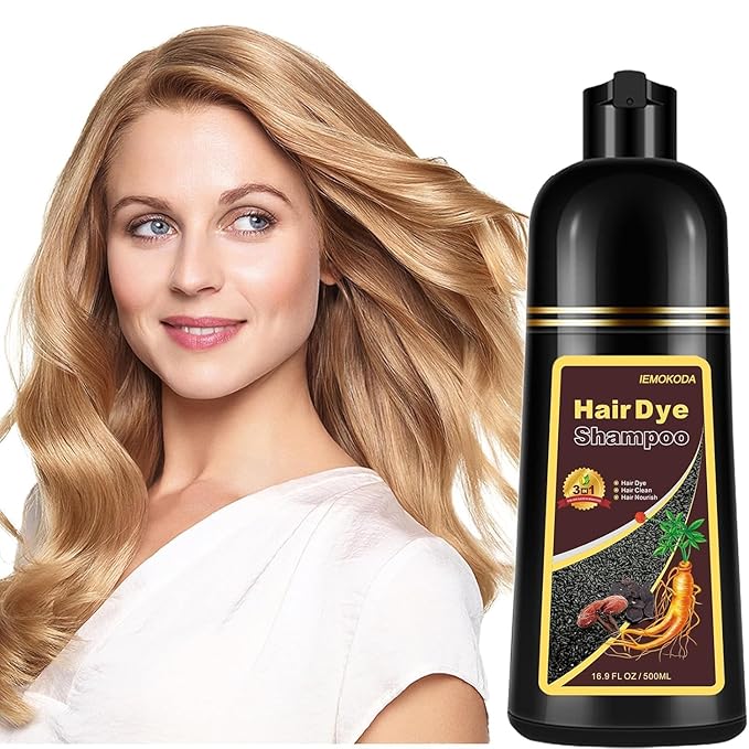 Fvquhvo Instant Hair Color Shampoo, Blonde Brown for Women Men, Long Lasting Brown Hair Dye Colors in Minutes, Easy to Use