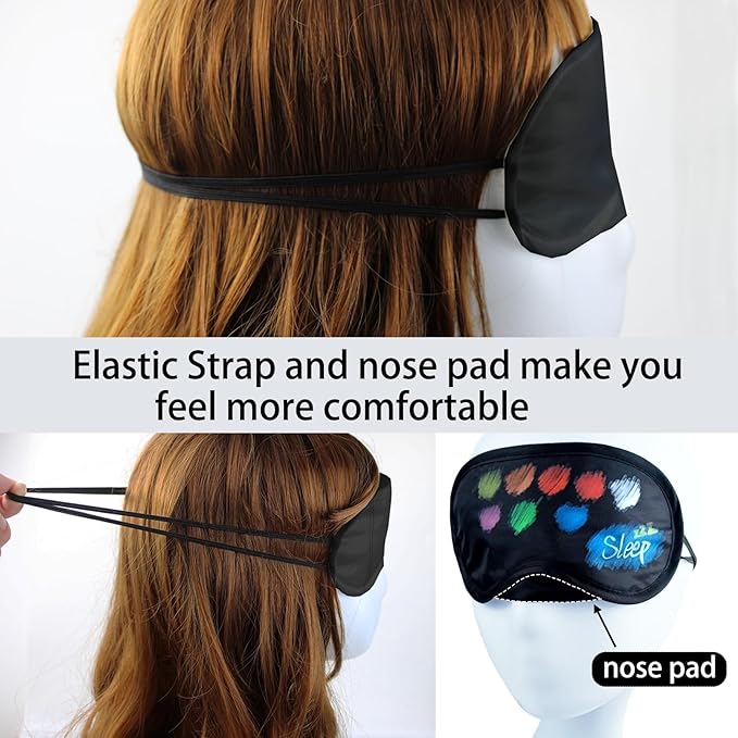 20 PCS Black Eye Mask Sleepover Party Supplies Slumber Party Favors for Girls Pajama Party Decorations Sleep Soft Shade Blindfold Eye Covering Color The Bulk Game Stuff with 8 PCS Fabric Pens