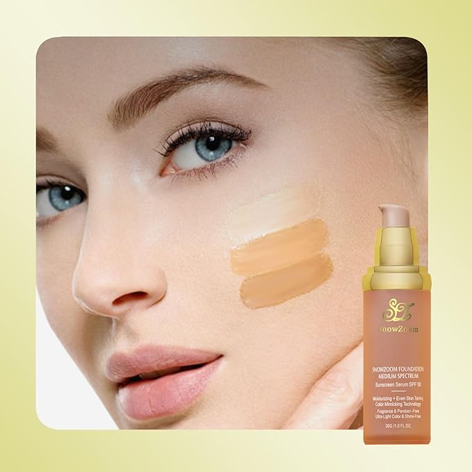 4 in 1 Foundation Colour Changing Liquid - Hydrating Medium/Light full coverage concealer with SPF 50+ Inspired -Longwearing & Waterproof-Care makeup 1oz(30ml)