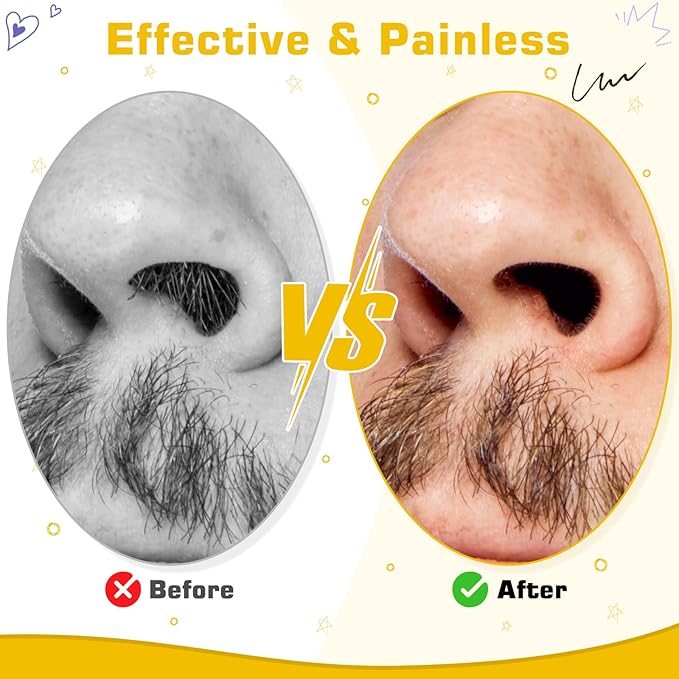Nose Wax Kit Men and Women with 30 Applicators (20-30 Uses), Nose Hair Wax Kit for Nose & Ear Hair Removal, Painless & Fast, Long-Lasting Results Up to 5 Weeks (120g Nose Wax)