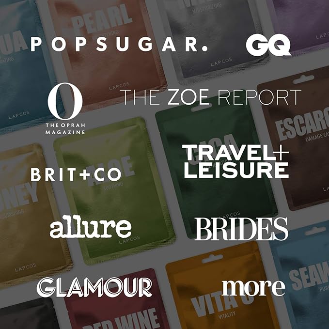 LAPCOS Hyaluronic Acid Sheet Mask, Daily Hydrating Face Mask, Protects & Nourishes Skin, Korean Beauty Favorite, 5-Pack