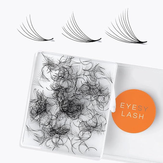 Eyesy Lash 500 Promade Fans - Volume Premade Lash Fans for Eyelash Extensions Pointy Base Handmade Loose Pre Made Eyelashes Middle Stem Soft and Lightweight (5D 0.07 C 9mm)