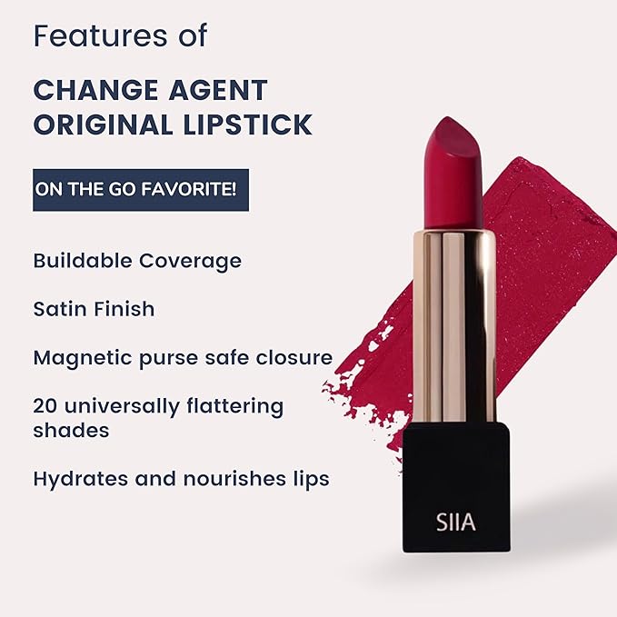 SIIA Cosmetics Change Agent Magnetic Original Lipstick in Nude Coral