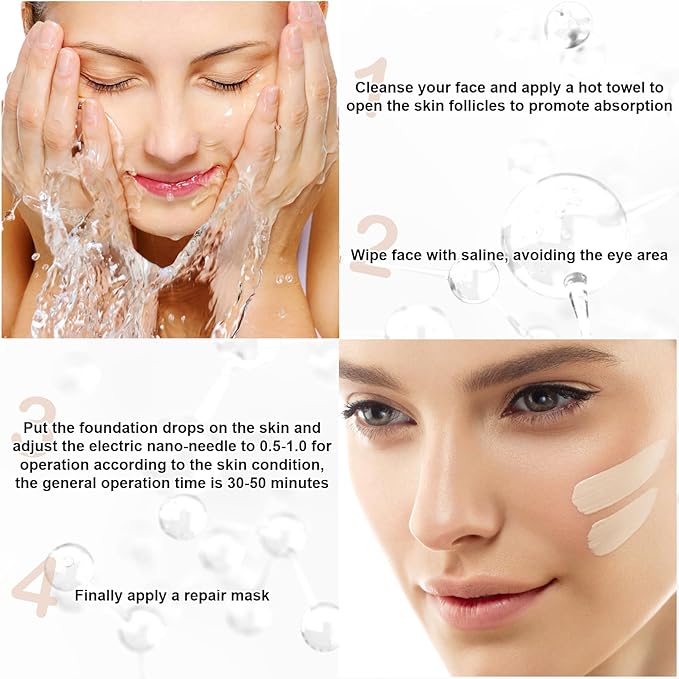 TRESSON BB Facial Glow Serum Starter Kit Hyaluronic Acid Essence Foundation Skin Care Kit 0.27oz 12 Vials, Combined With Niacinamide and Peptides To Skin Tone Anti-Aging Foundation Light Rose #3