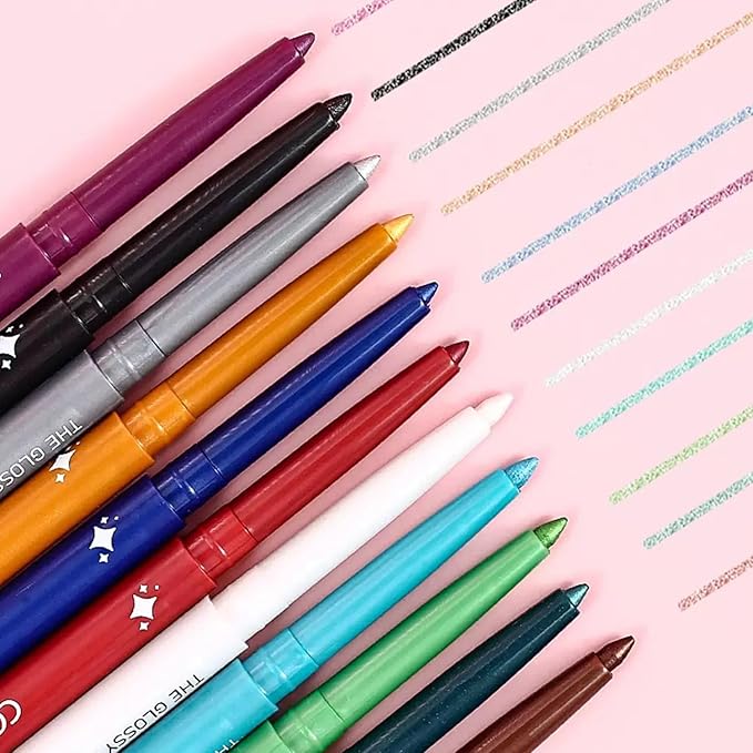 Green Eyeliner Waterproof Green Eyeliner Pencil Retractable green gel eyeliner Smudge-proof Long Lasting Hypoallergenic (04#)