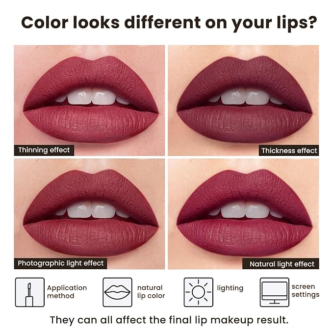 Rose Mauve Liquid Lipstick - Long-Lasting, Smudge-Proof, Transfer-Resistant Lip Color,Waterproof, Non-Transfer Formula (Pure Essence)