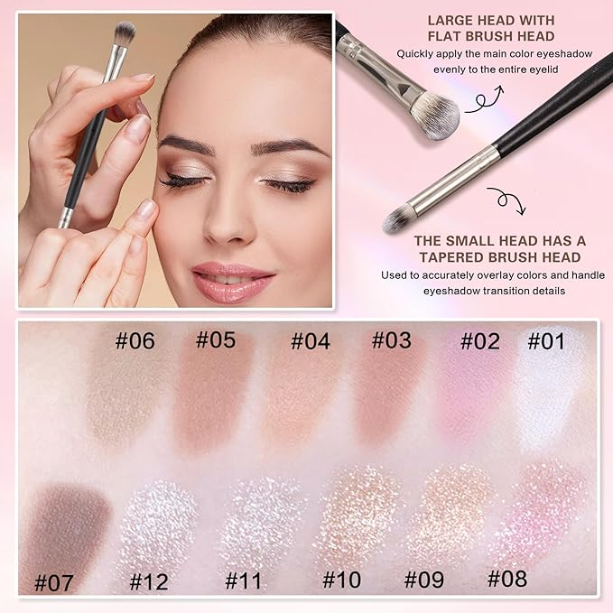 Single Eyeshadow,Lightweight Matte Eye Shadow Palette,Ultra-fine Smooth Powder,Blendable Formula,Daily Matte Eyes Makeup,Sombras de Ojos Profesional (01 Moonlight)