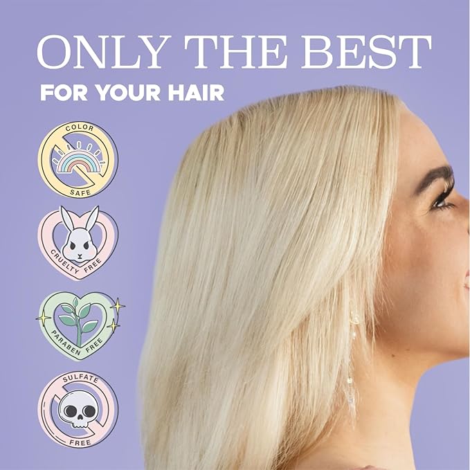 Luseta Purple Shampoo and Conditioner Set for Blonde, Gray - Color Treated Hair - Sulfate Free Paraben Free - Infused with Cocos Nucifera Oil for Curly and Damaged Hair - 2x16.9oz