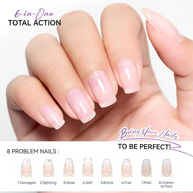 Nail Strengthener Protein for Damaged Nails: Clear 15ml Gelike EC Natural Nail Hardener Extra Strong and Growth - Long Lasting Repair for Damaged Nails - Growth Oil for Daily Work Home Salon Gift
