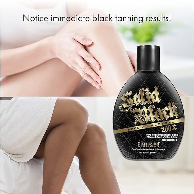 Millennium Tanning Solid Black Special Reserve 200X Tanning Lotion, 13.5 Ounces, 2-pack