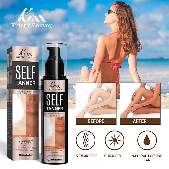 Self Tanner Tanning Lotion - Self Tanning Lotion for Body - Clean with Natural and Organic Ingredients Sunless Tanning Lotion Self Tanner For Fake Tan & Quick Tan, Medium to Dark