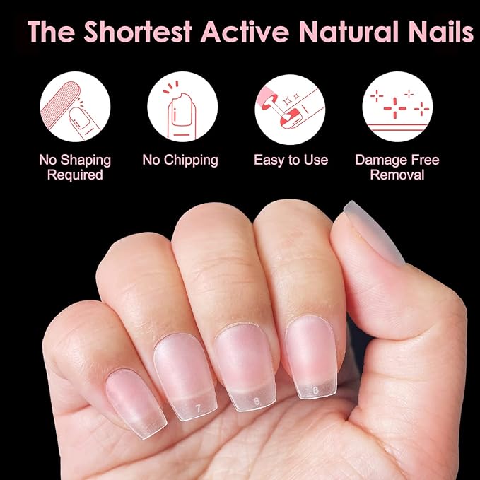 Extra Extra Short Coffin Nail Tips, No File Matte XXS Coffin Soft Gel Fake Nails Full Cover, Petite Nails for Small Regular Nail Beds,Clear Fake Acrylic Nails for Extension,15 Sizes 360Pcs