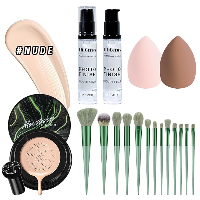 Makeup Set Kit for Women Full Kit, Makeup Present for Girl Women Teen, Matte Eyeshadow CC Cream Foundation Face Primer Brush Set Sponges, Lip Glosses Counter Stick Eyeliner