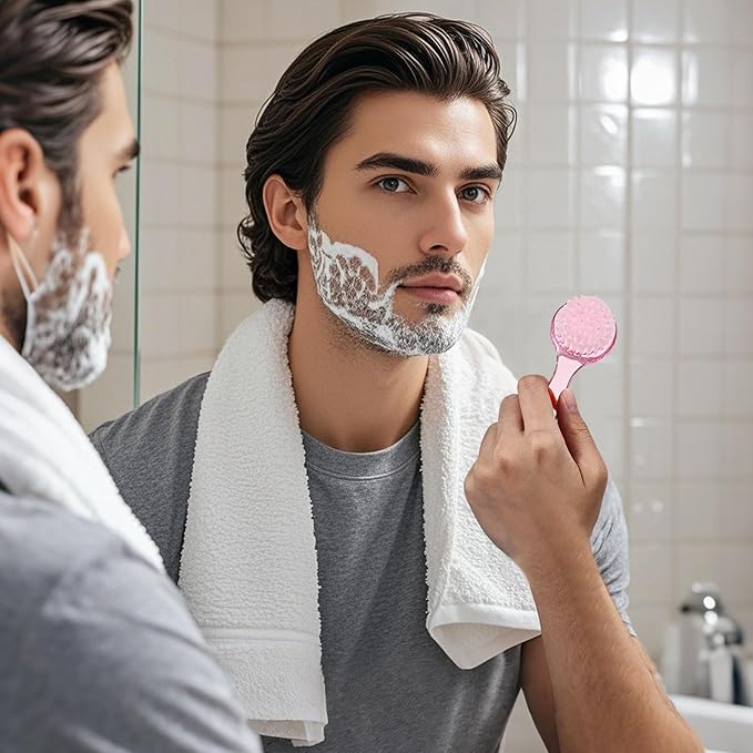 4 Pack Facial Cleansing Brush, Beomeen Face Scrubber Exfoliating Brush Face Wash Scrub Exfoliator for Skin Care, Makeup Removal,Pink