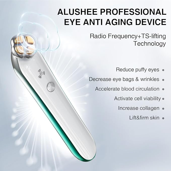 Puffy Eyes Treatment | Eye Puffiness | Eye Bags | Crows Feet | Fine Line Reducing - TS-Lifter Technology(Minor Stings) + Radio Frequency - 2 in 1 Professional RF Eye Anti Aging Device