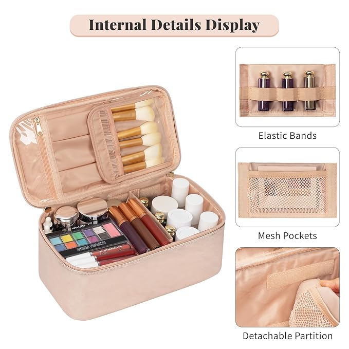 Ocheal makeup bag,vegan leather makeup