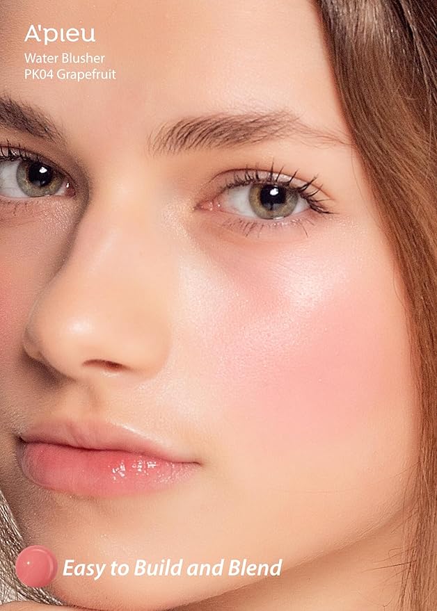 A'PIEU Juicy-Pang Water Blusher [PK04] – Fruity Liquid Blush for Cheeks, Buildable & Blendable Color, Hydrating Dewy Finish with Fruit Extract Blend & Rose Flower Water, 0.31 fl oz