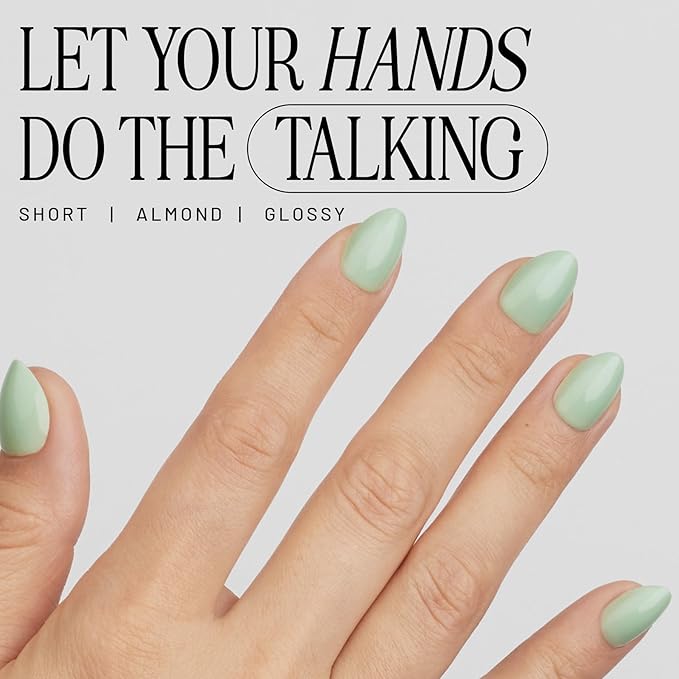 Lilac St - Press on Nails, Eden (30 Nails, 15 Sizes) - Short, Almond, Glossy, Opaque - Brush-On Nail Glue, Nail File, Cuticle Stick, Prep Pad - Cruelty Free, Vegan, Women Founded