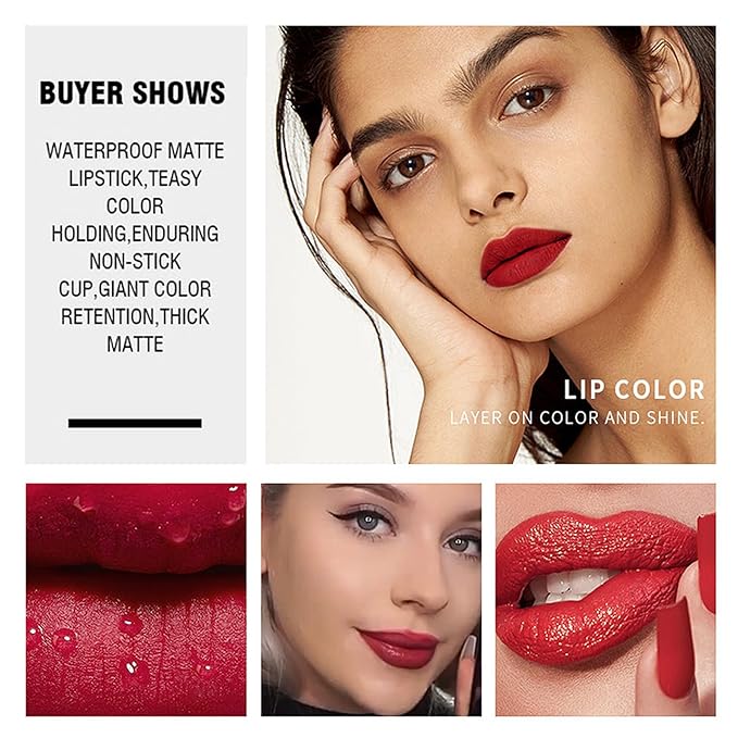 13Pcs Matte Liquid Lipstick + Lip Liner Pens Set, 6 Matte Lipstick+6 Matching Smooth Lipliner+ 1Pcs Lip Plumper Makeup Set Kit, Waterproof Long Lasting 24 Hour Lip Makeup Christmas Gifts for Women