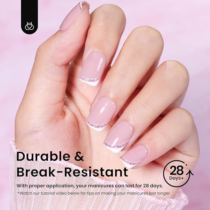 Beetles Gel Nail Tips 288 pcs Extra Short Square Nail Tips 12 Sizes Full Cover Gel Press On Nails Half Matte Acrylic Square Fake Nail Extension Set for Women Home DIY