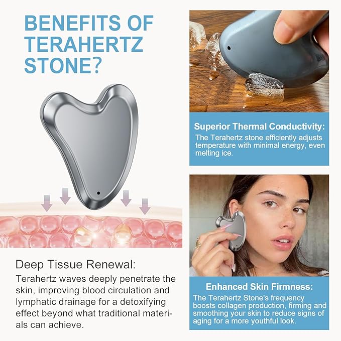 Terahertz Stone Gua Sha Mothers Day Gifts for Mom Scraping Tools Gua Sha Facial Tools Guasha Tool for Face Body Lymphatic Drainage Massager