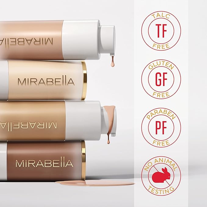 MIRABELLA - Invincible for All HD Liquid Foundation, Moisturizing Face Products for All Skin Types, Full-Coverage Lightweight Foundation Makeup, Moisturizing & Hydrating Beauty Care, Ivory I30