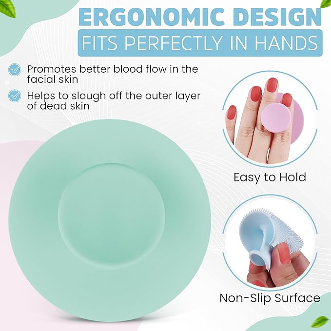 4 PCS Face Scrubber - Premium Silicone Brush and Face Exfoliator Scrubber for Deep Cleansing, Facial Exfoliating, and Pore Cleaning; Ideal Brush for Women and Men, Skin Care Essential