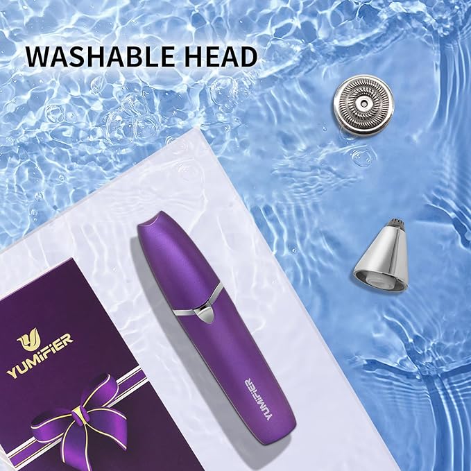 Eyebrow Facial Trimmer, Facial Hair Removal for Women, Smooth & Painless Face Razors Eyebrow Shaver for Women - 2 in 1 Facial Hair Remover & Eyebrow Trimmer with Built-in Battery for Face, Lip, Chin