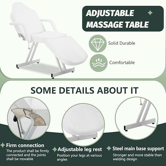 PayLessHere Multipurpose Tattoo Chair 72" L 24" W Massage Bed with Hydraulic Stool Beauty Bed Table Salon Chair for Professional Massage Facial Lash Beauty Spa Treatment