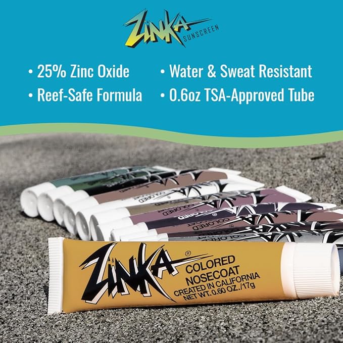 Zinka Colored Zinc Oxide Sunblock – High Zinc Formula for Nose and Face, 2 Pack, Flesh