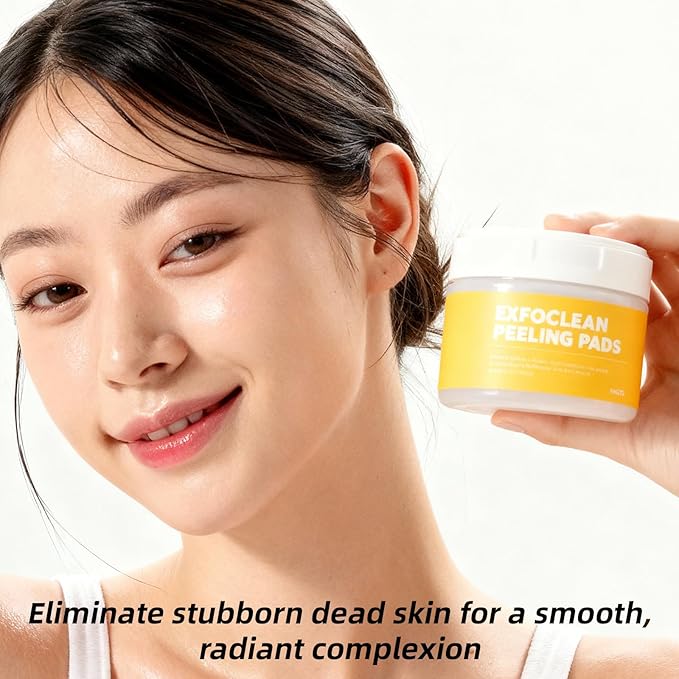 MEDB Exfoclean Peeling Pads Korean Skincare Exfoliating Face Pad with AHA & BHA Face Exfoliator Toner Pads with Salicylic Acid Brightening, Hydrating, Pore Care, for Radiant & Clear Skin, 60 Counts
