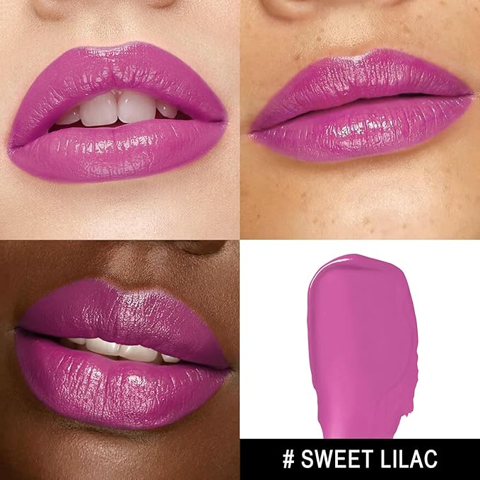 MAKI YIKA Moisture Purple Lipstick for Women Hydrate Tinted Lip Balm for Dry Cracked Lips Glossy Lilac Lip Color Juicy Finish, MA070 Sweet Lilac