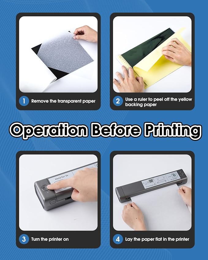 Phomemo M08F Bluetooth Tattoo Stencil Printer, Thermal Tattoo Machine with 10pcs Transfer Paper, Portable Wireless Stencil Printer for Tattooing, Compatible with Smartphone & PC, Grey