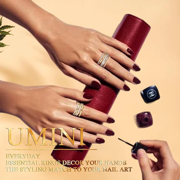 18K Gold plated Stackable Rings For Women Silver And Gold Stackable Ring Set Cubic Zircon Mixed Metal Rings For Engagement Wedding Birthday Valentine's Day Mother's Day Gift