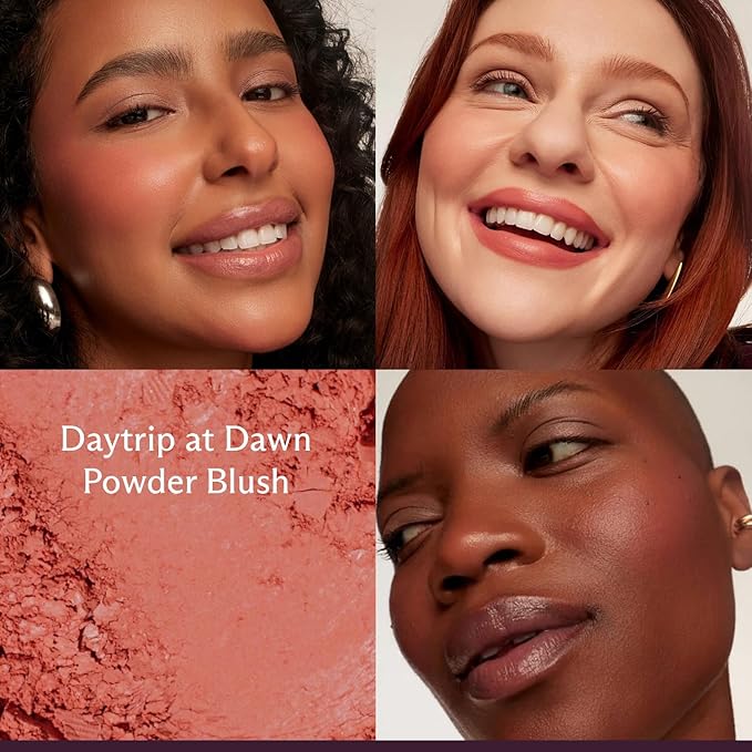 Subtl Staks 5-in-1 Travel Makeup Kit by Subtl Beauty - Eyeshadow Duo, Powder Blush, Cream Highlighter, Lip and Cheek, Lip Balm - Free Travel Mirror and Brush - Stackable Makeup for Travel