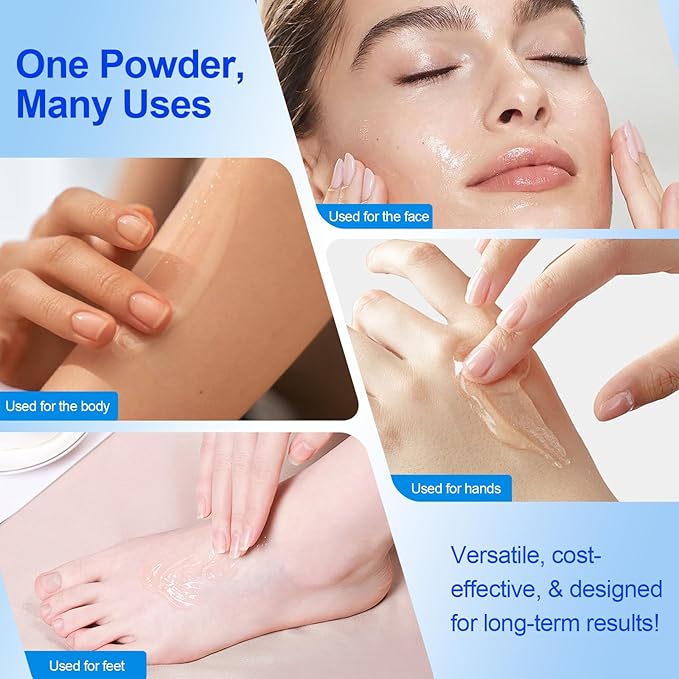 Hyaluronic Acid Powder, Pure Hyaluronic Acid Powder for Skin & Face, Cosmetic Grade, Low Molecular Weight, Water-Soluble DIY Facial Serum for Face Hydration & Moisture (1PCS)